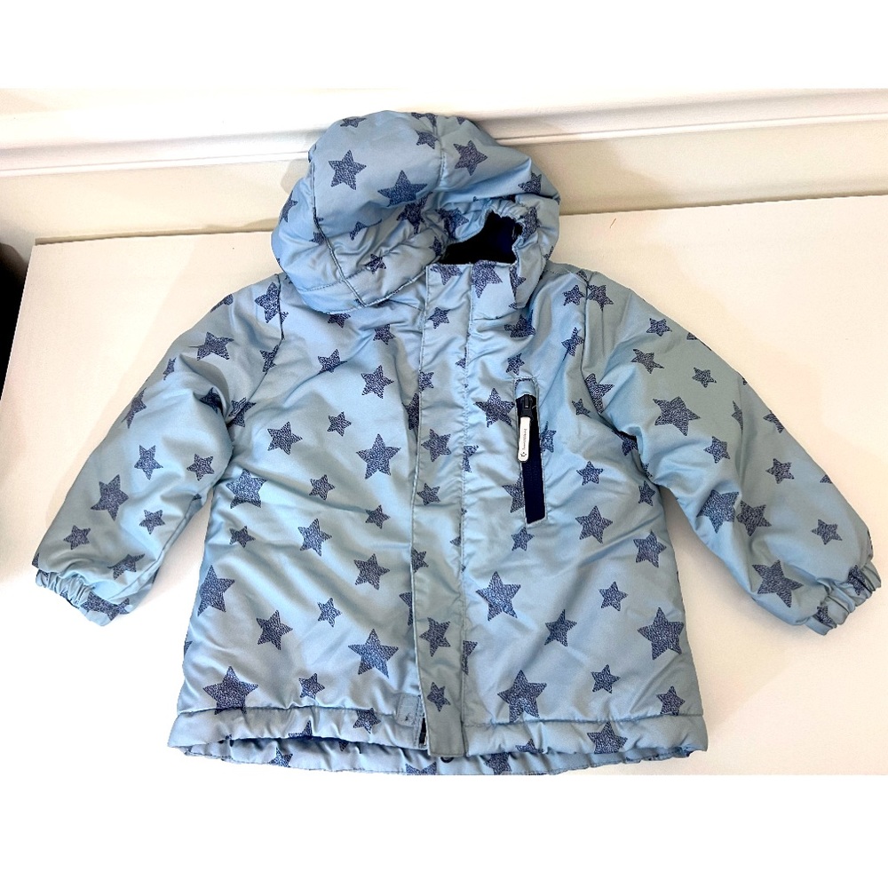H&M Toddler Kid Lught Blue/Star Padder Outdoor warm Jacket, Size 2-3Y